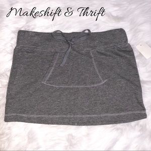 Gray Cotton Pocketed Mini Skirt